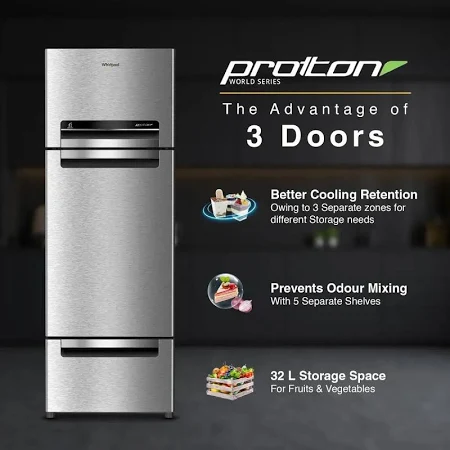 Whirlpool 215 L Frost Free Triple Door Refrigerator