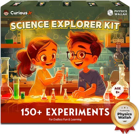 Curious Jr. 150 Science Explorer Kit For Boys And Girls| Birthday Gifts Ideas For Kids| Stem Learning Toys For 6,7,8,9,10,11,12,13,14 Year Olds| 